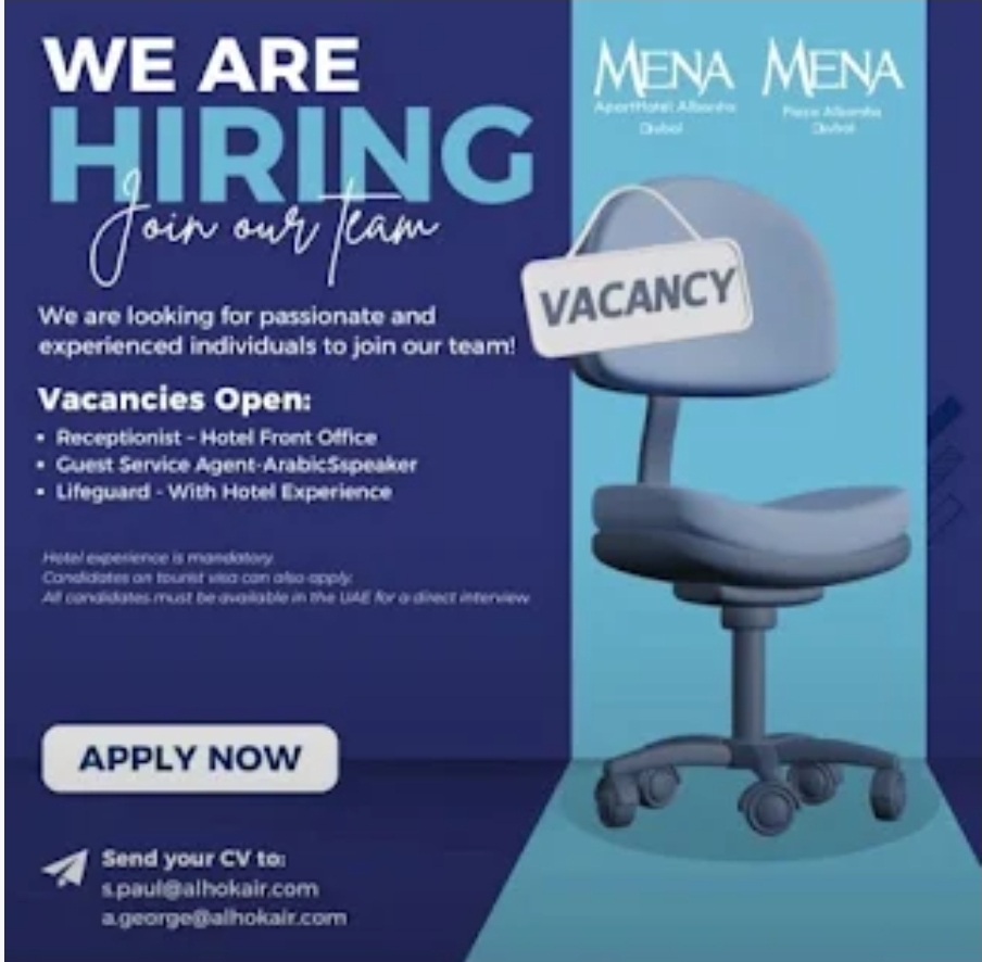 🏨 HIRING NOW: Join the MENA Hotels Team in Dubai! 🇦🇪