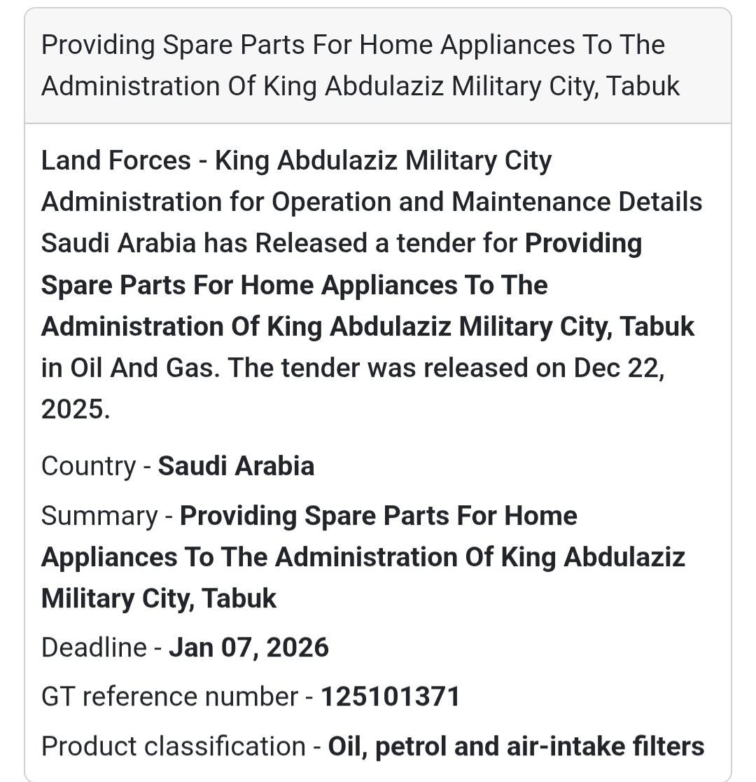 🔧 Home Appliance Spare Parts – Saudi Arabia 🇸🇦