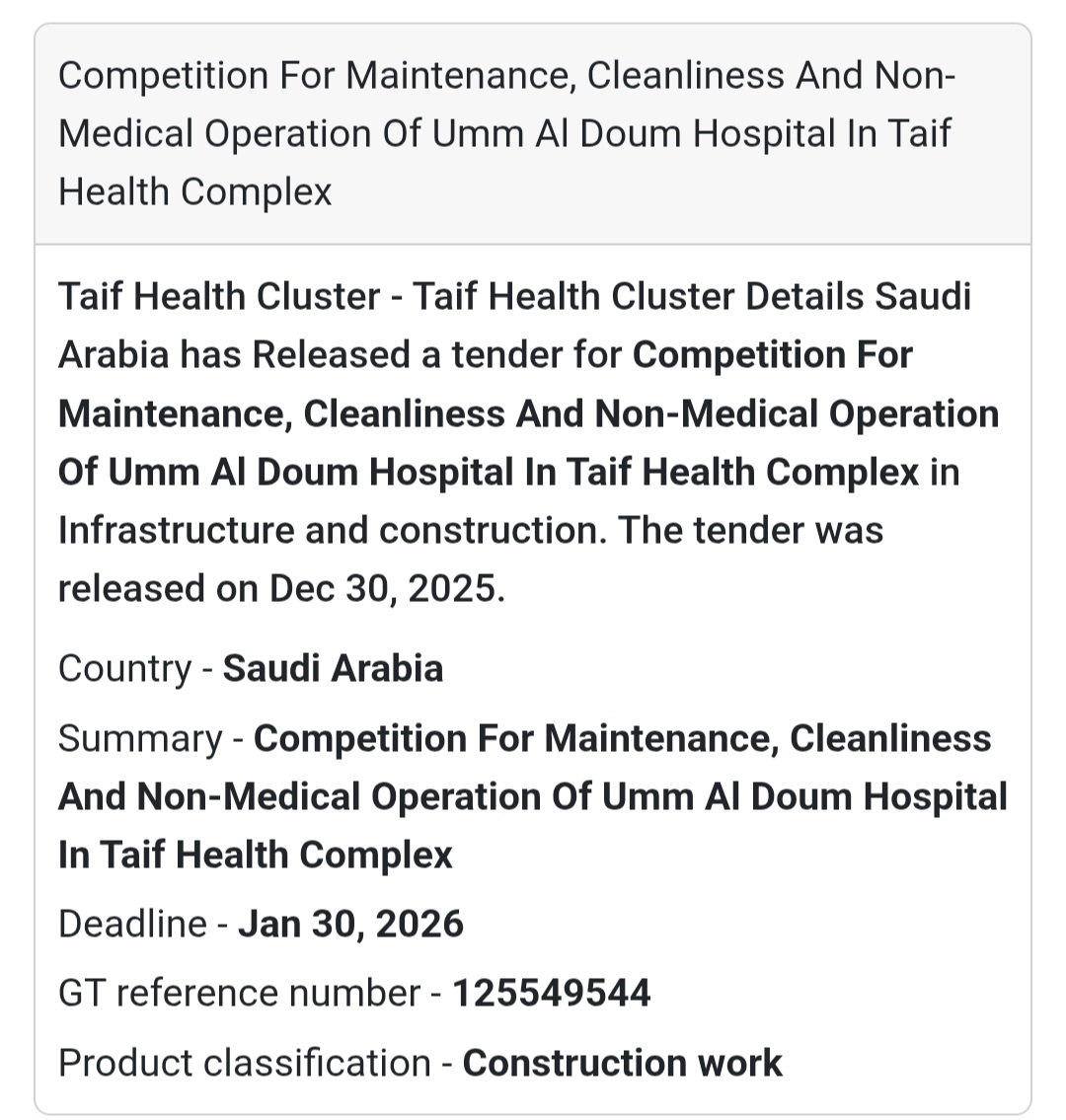 🏥 Hospital Facilities Management Tender