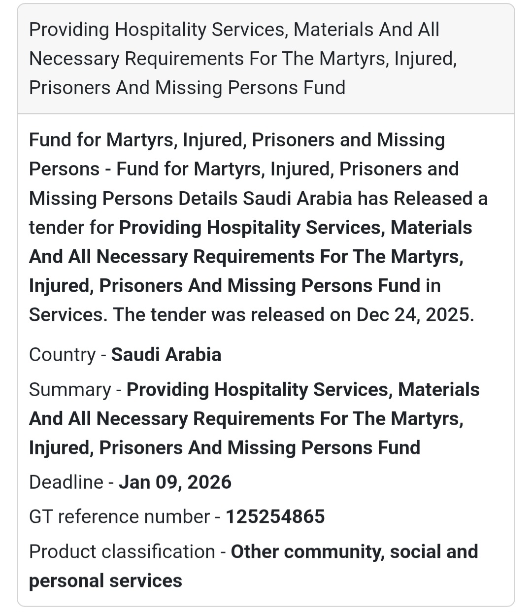 🏨 Hospitality Services – Martyrs & Injured Fund 🇸🇦