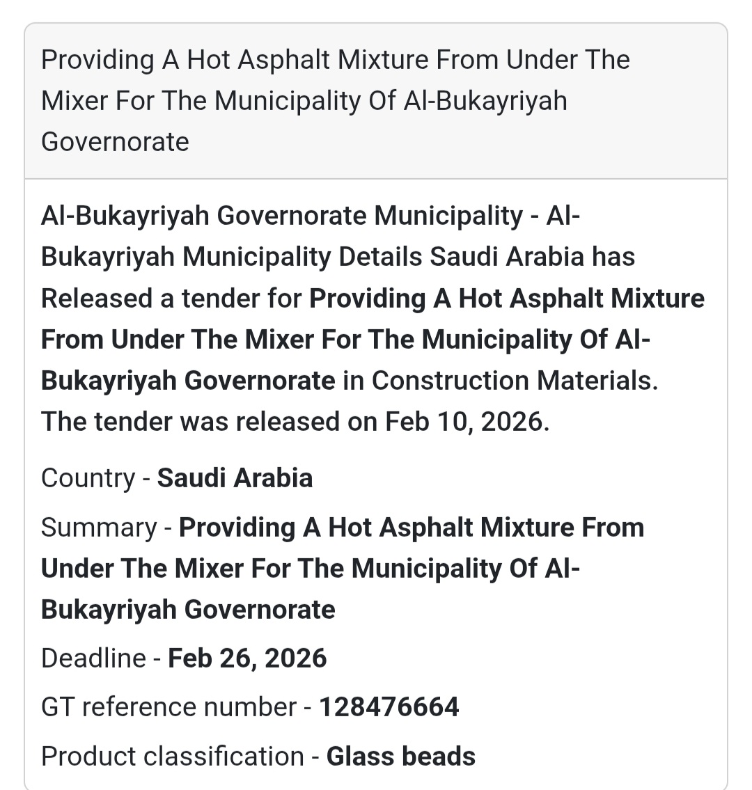 🛣 Hot Asphalt Mixture Supply – Al Bukayriyah