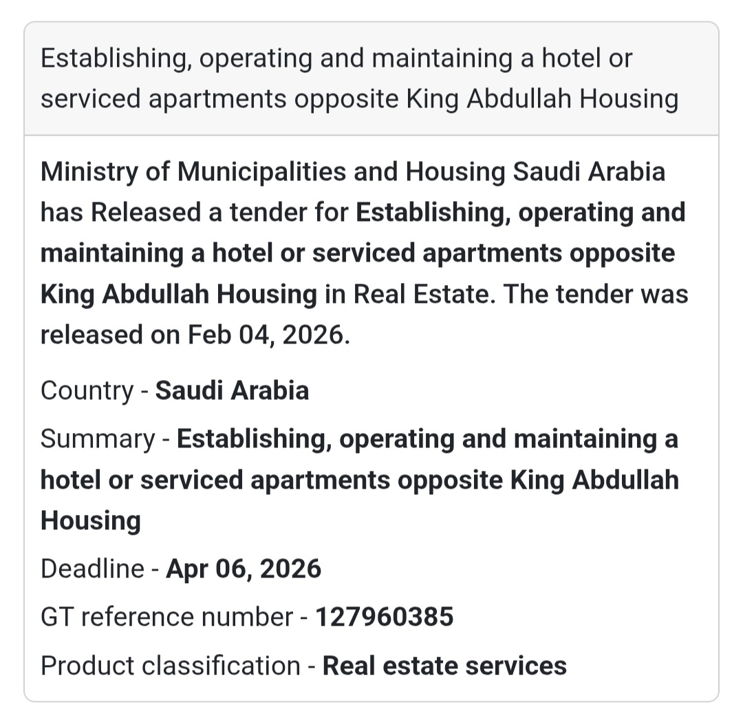 🏨 Hotel / Serviced Apartments – Opposite King Abdullah Housing