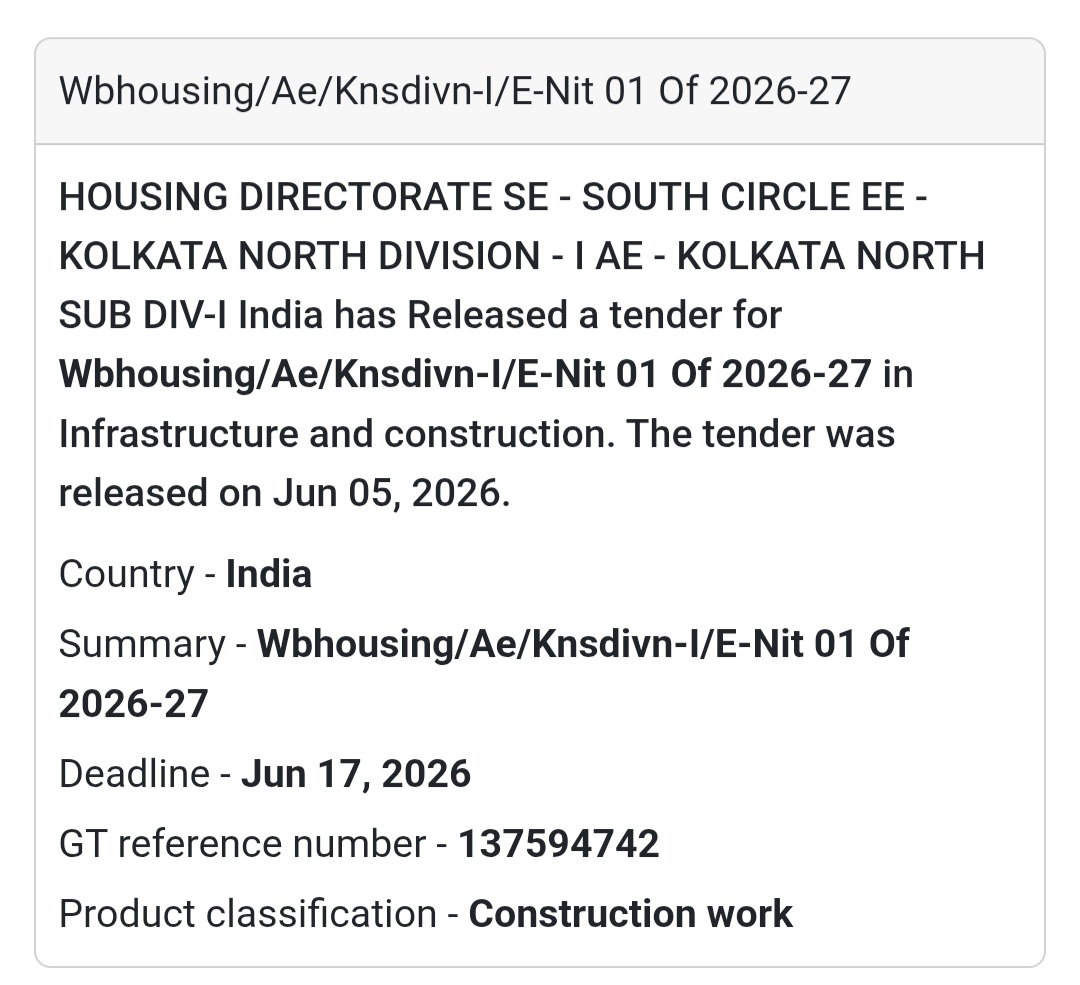 🏢 Housing Directorate | Construction Tender