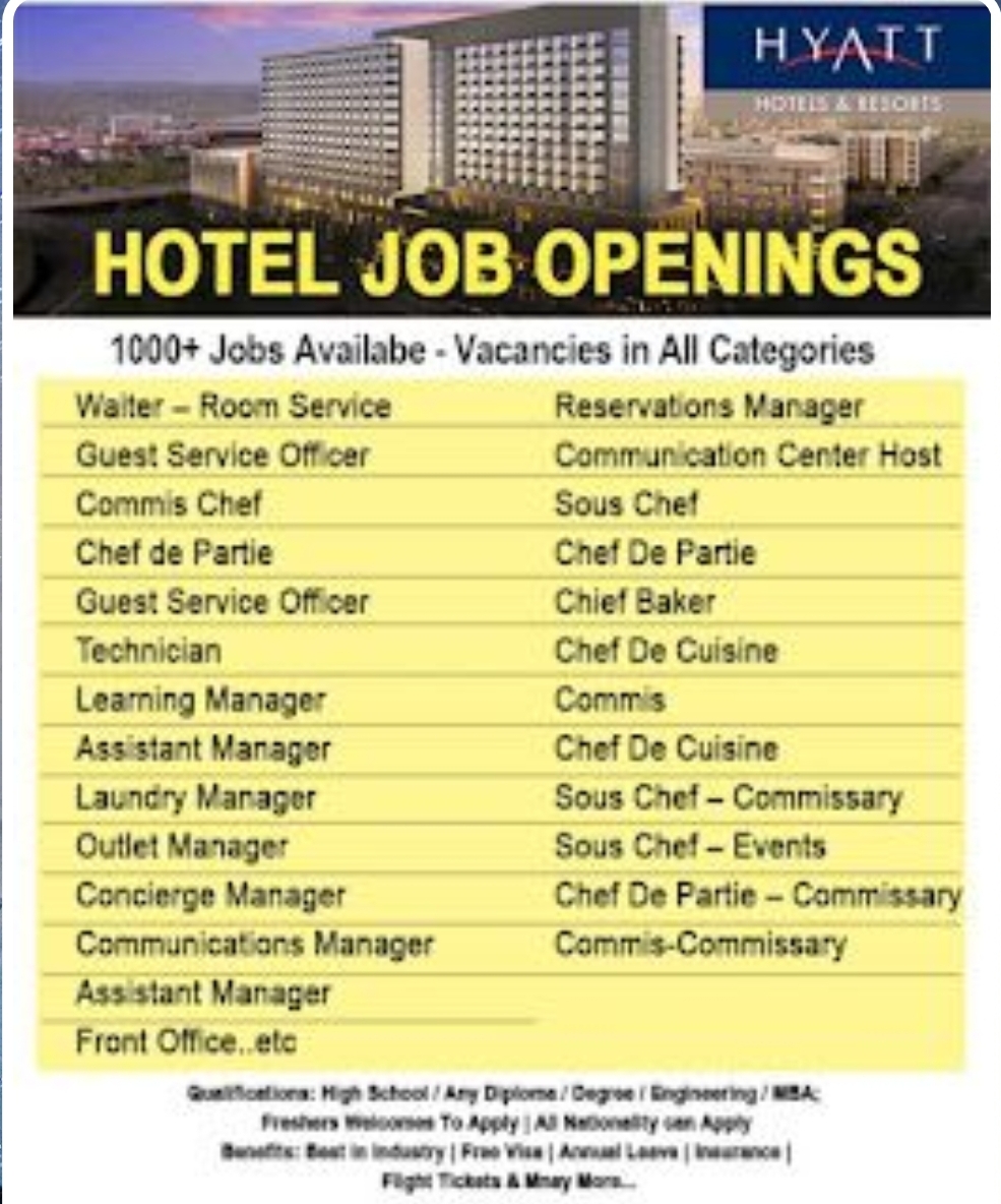 🏨 Hyatt Hotel Hiring – UAE | 2025 🇦🇪