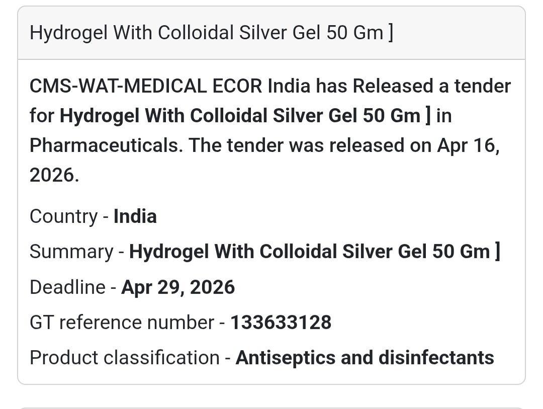 🧴 Hydrogel with Colloidal Silver Tender