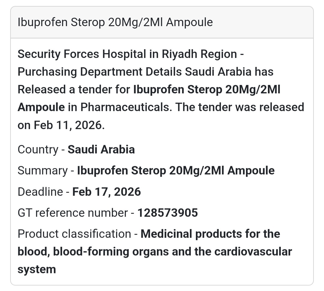 💊 Ibuprofen Sterop 20mg/2ml Ampoule