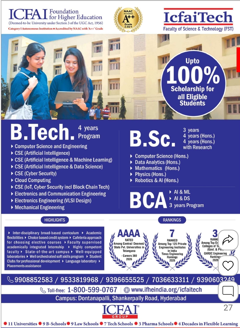 💻🎓 ICFAI TECH – SCHOLARSHIPS & ADMISSIONS