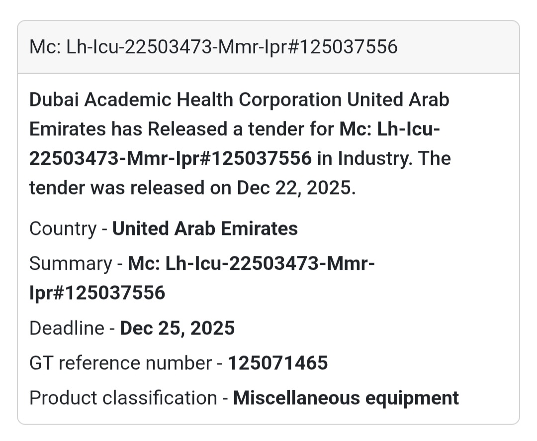 ICU Medical Consumables | DHA