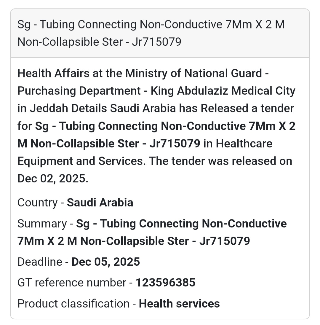 🔋 Immediate Supply Tender – Saudi Arabia 🇸🇦