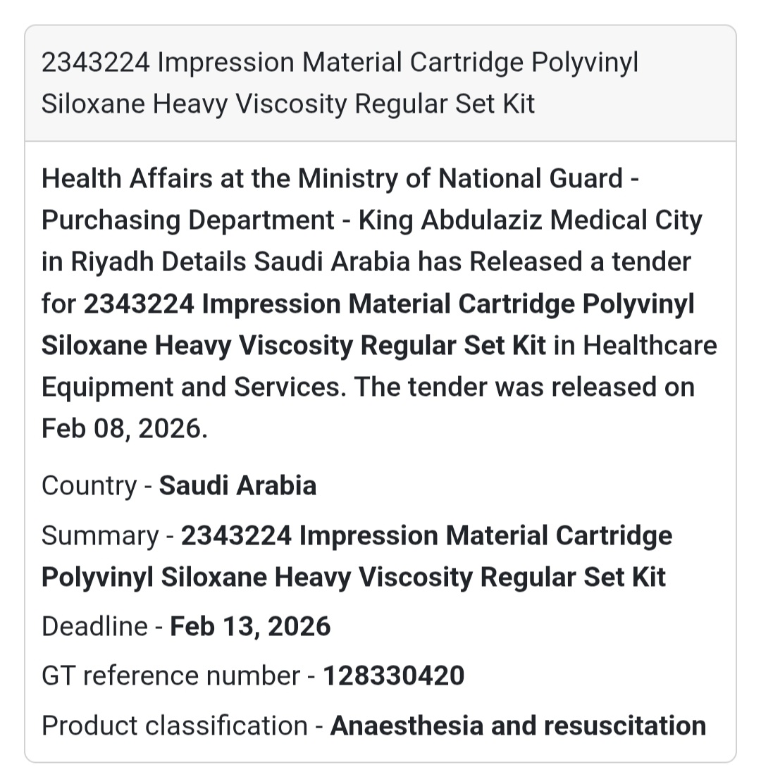 🦷 Impression Material Cartridge – Polyvinyl Siloxane