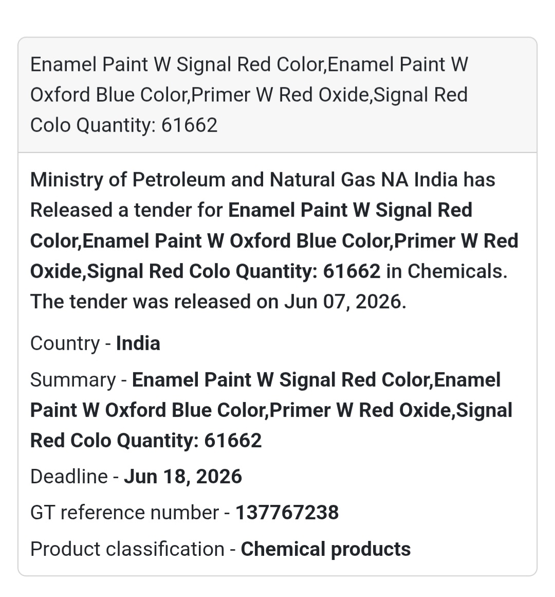 📍 India | Enamel Paint & Primer Supply