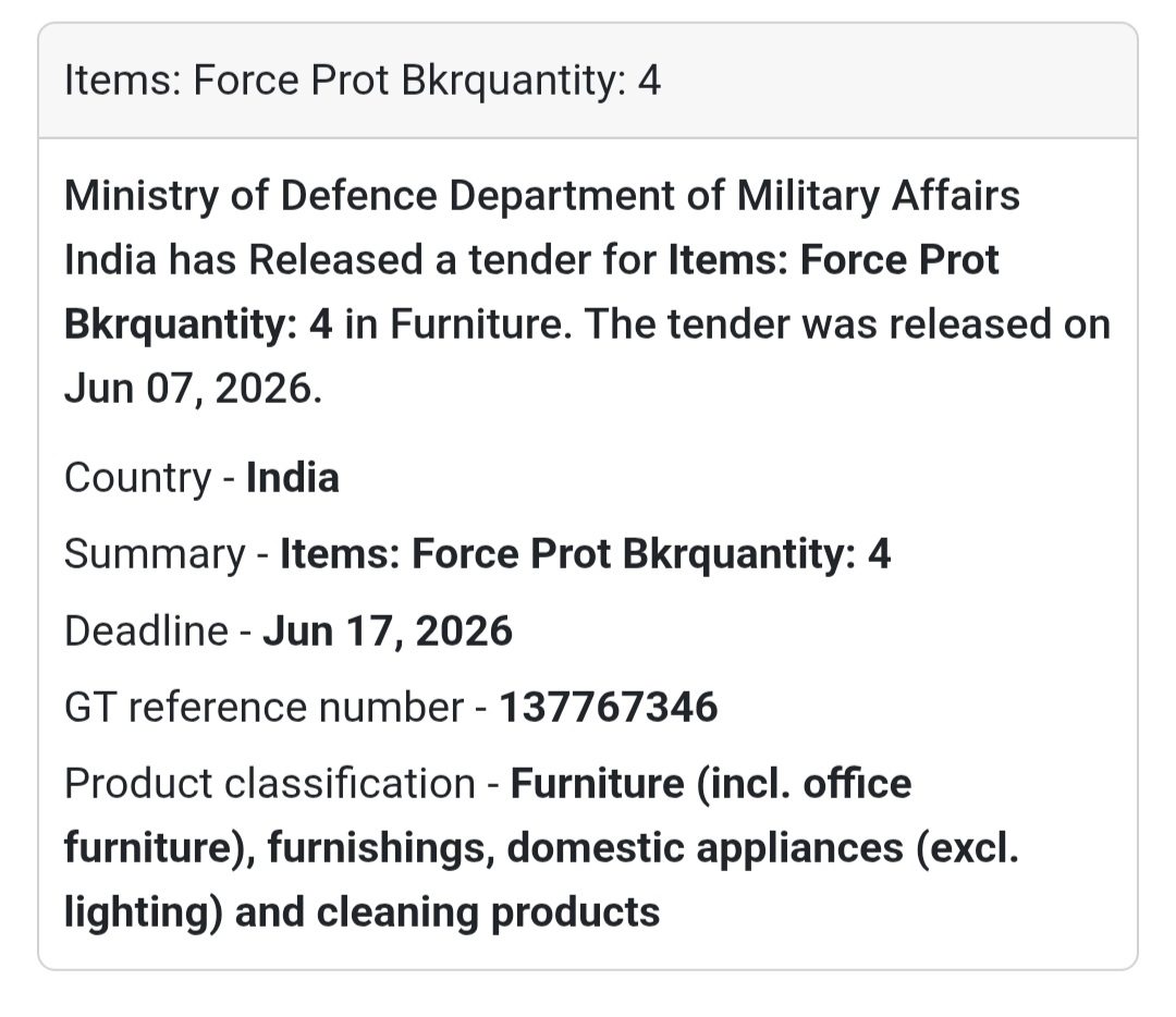 📍 India | Force Protection Bunker Equipment