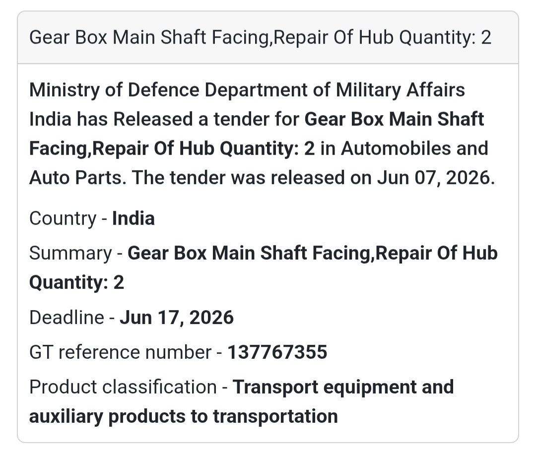 📍 India | Gear Box Main Shaft Facing & Hub Repair