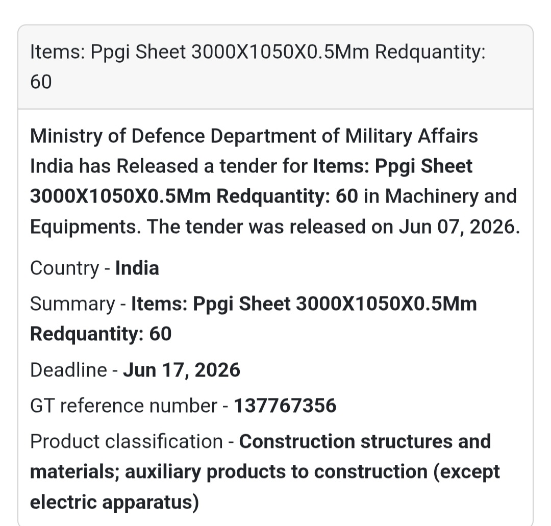 📍 India | PPGI Sheet 3000x1050x0.5mm Red