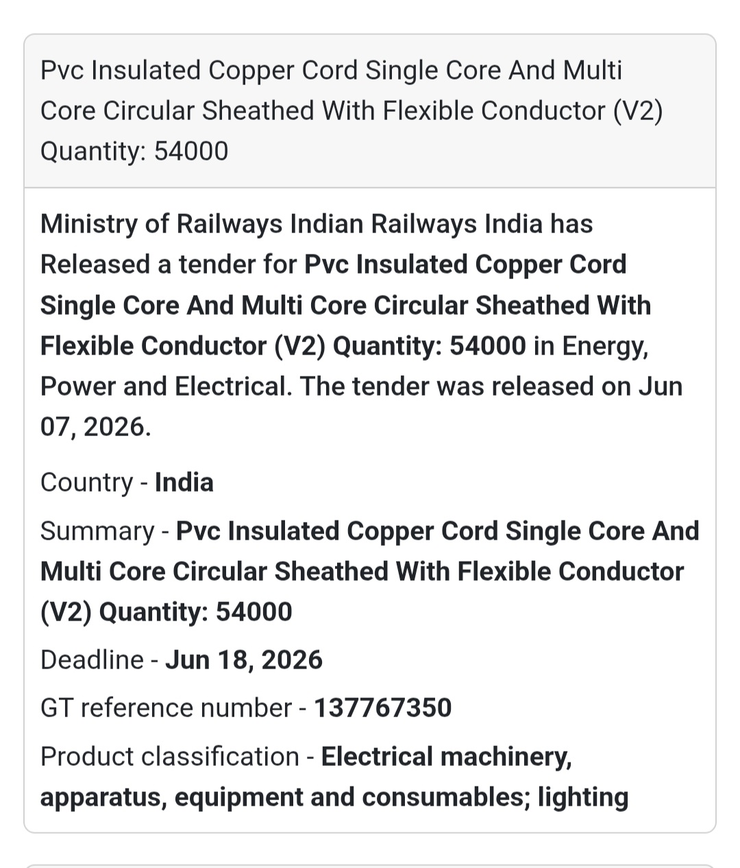 📍 India | PVC Insulated Copper Cables