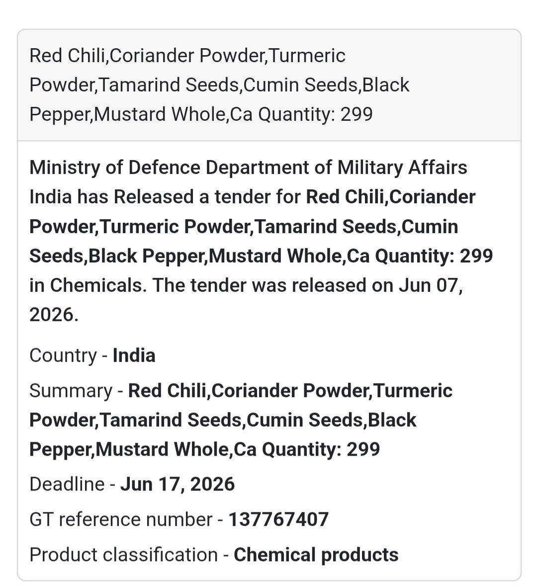 📍 India | Spices & Food Ingredients Supply
