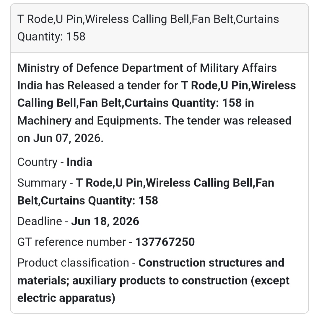📍 India | T-Rod, U-Pin, Wireless Calling Bell & Curtains