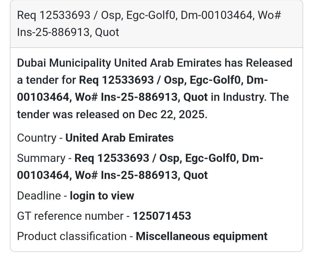 Industrial Equipment – Maintenance & Operations