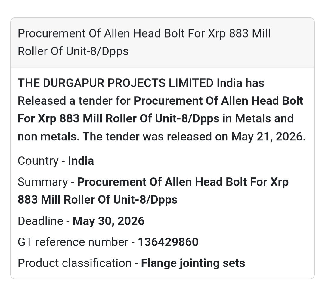 🔩 Industrial Hardware Procurement Tender