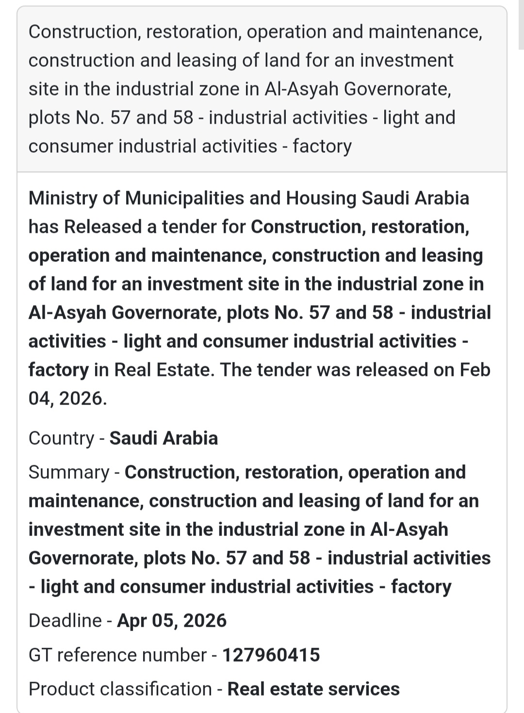 🏭 Industrial Investment Site – Al-Asyah