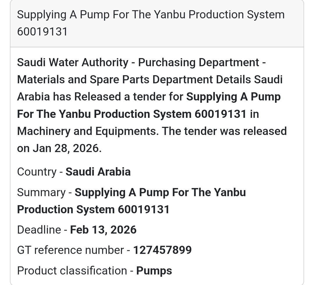 🚰 Industrial Pump Supply | Yanbu