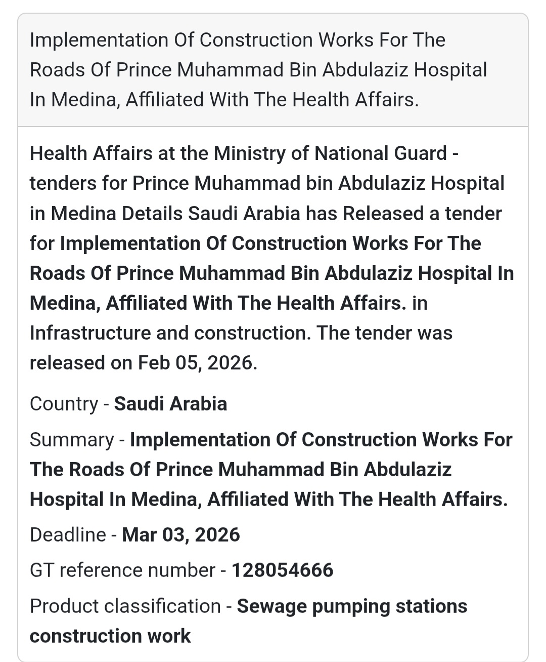🛣 Infrastructure Construction Project – Saudi Arabia