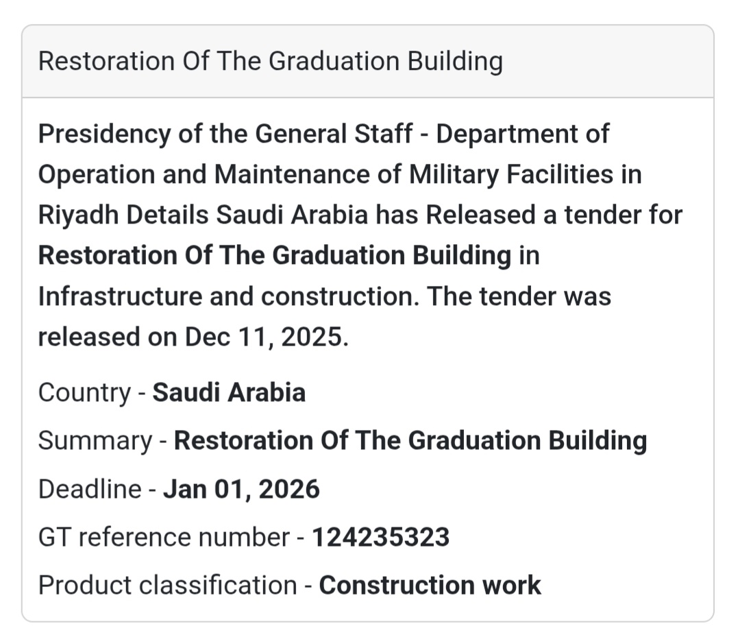 🏗️ Infrastructure Development Tender