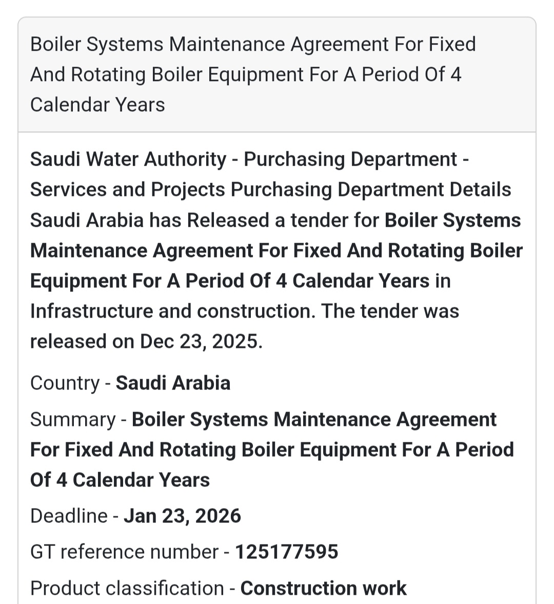 🔥 Infrastructure & Utilities Tender – Saudi Arabia 🇸🇦