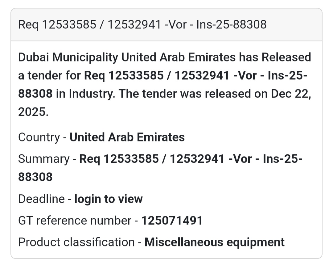 INS-25-88308 (VOR) | Dubai Municipality