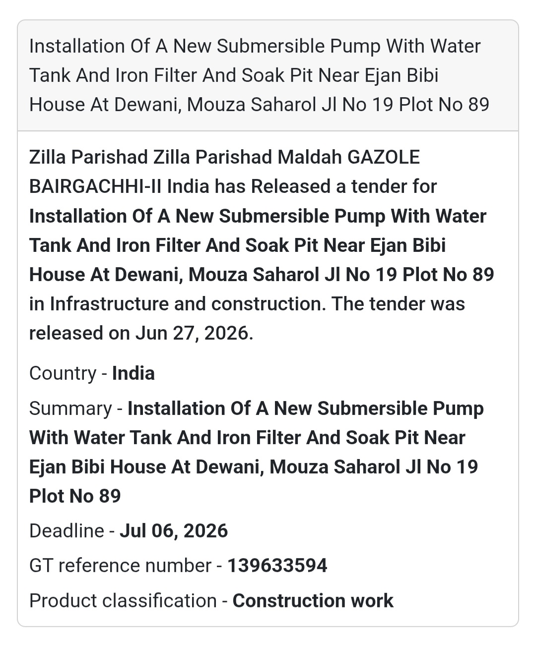 💧 Installation of a New Submersible Pump with Water Tank, Iron Filter & Soak Pit | 📍Dewani, Saharol, Gazole, Malda