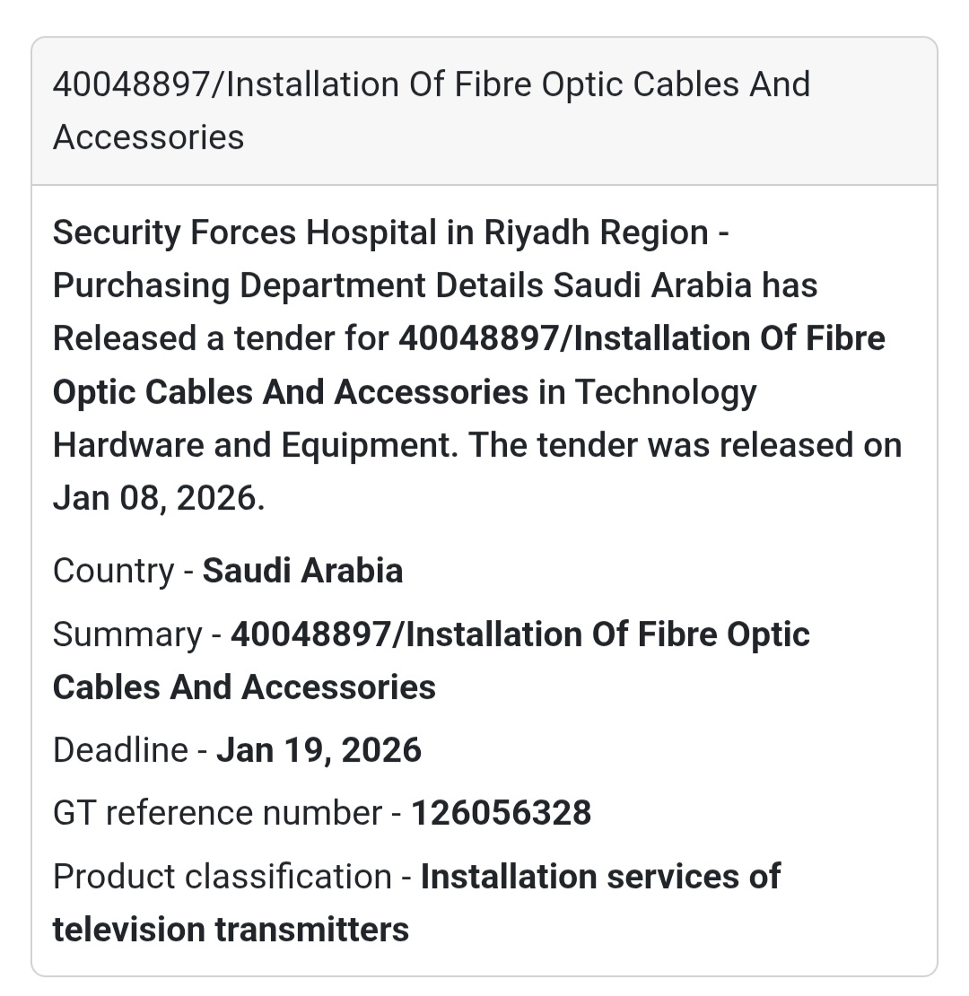 🌐 Installation of Fibre Optic Cables & Accessories