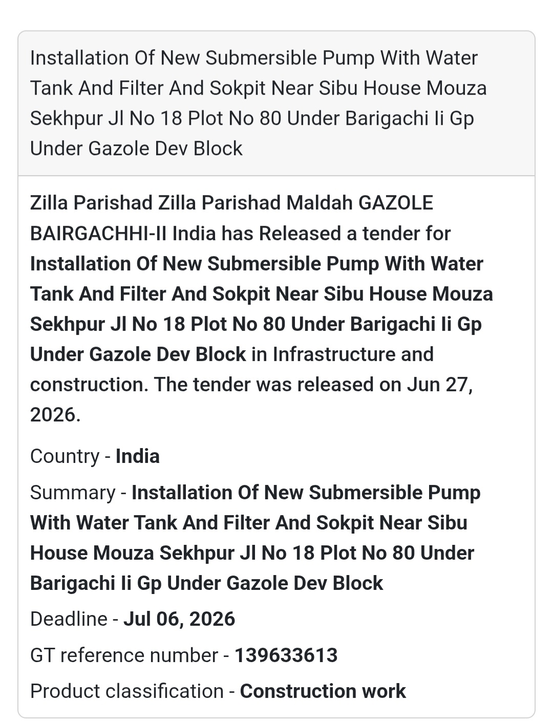 💧 Installation of New Submersible Pump with Water Tank, Filter & Sokpit | 📍Sekhpur, Gazole, Malda