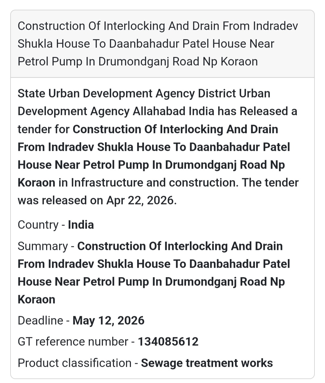 🚧 Interlocking & Drain – Koraon (GT 134085612)
