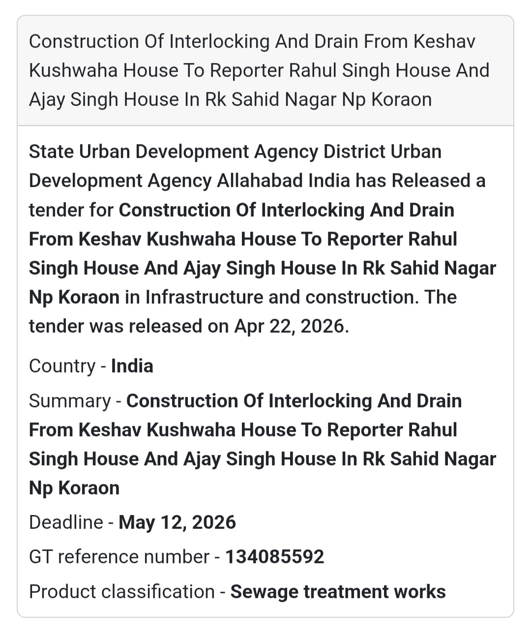 🛣️ Interlocking & Drain Work – RK Shahid Nagar