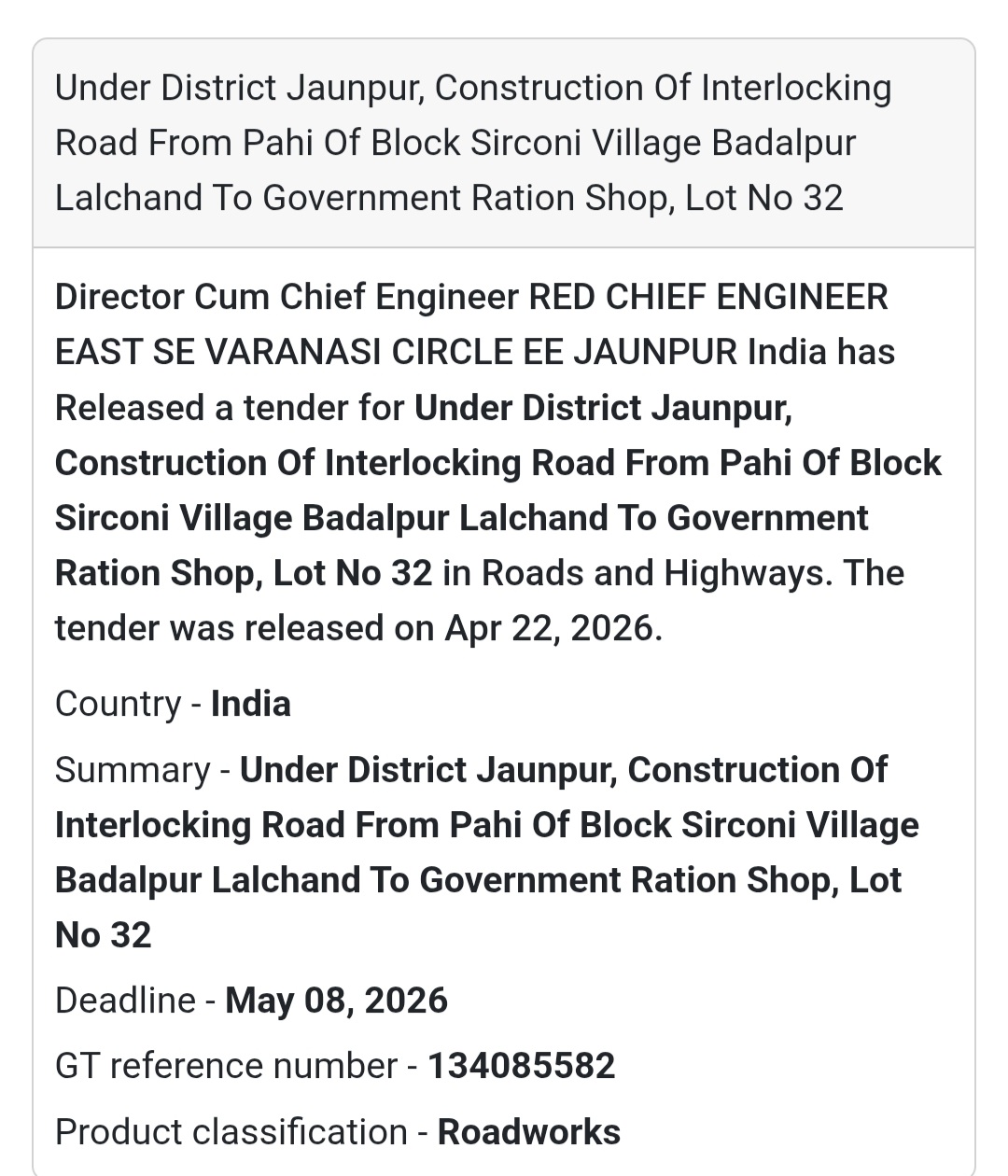 🛣️ Interlocking Road – Badalpur Lalchand (Lot 32)