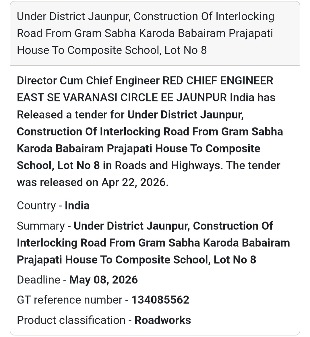 🧱 Interlocking Road – Karoda Babairam (Lot 8)
