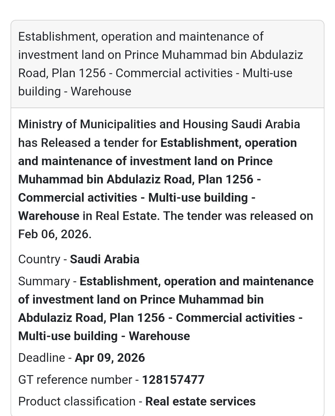 🏗 Investment Land – Prince Mohammed bin Abdulaziz Rd