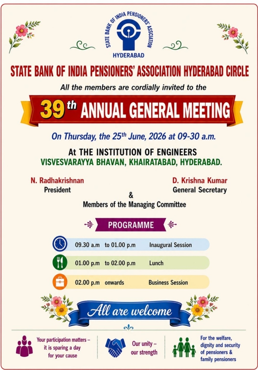 📢 Invitation to the 39th Annual General Meeting
