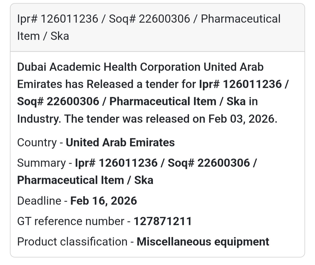 🏥 Issued by: Dubai Academic Health Corporation