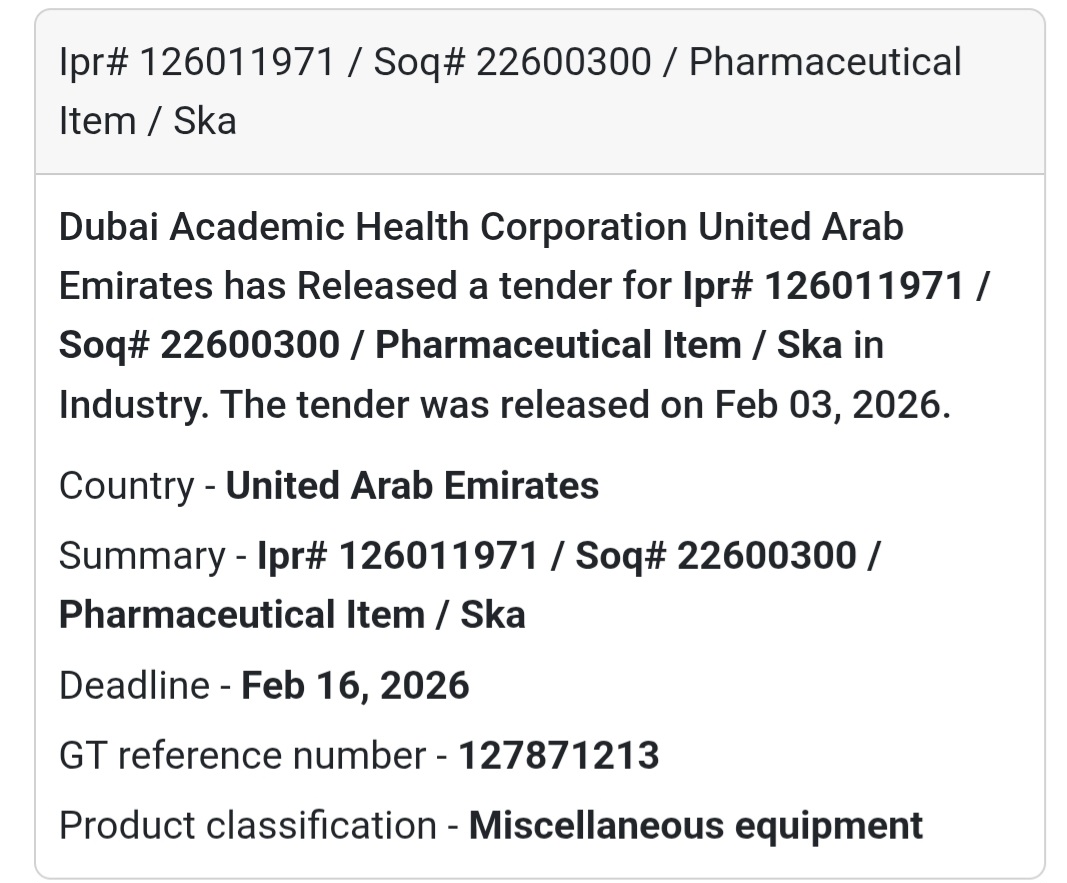 🏥 Issued by: Dubai Academic Health Corporation