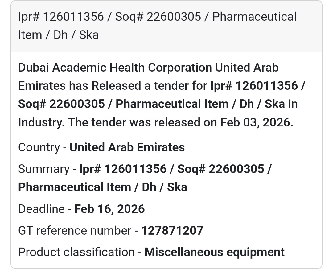🏥 Issued by: Dubai Academic Health Corporation