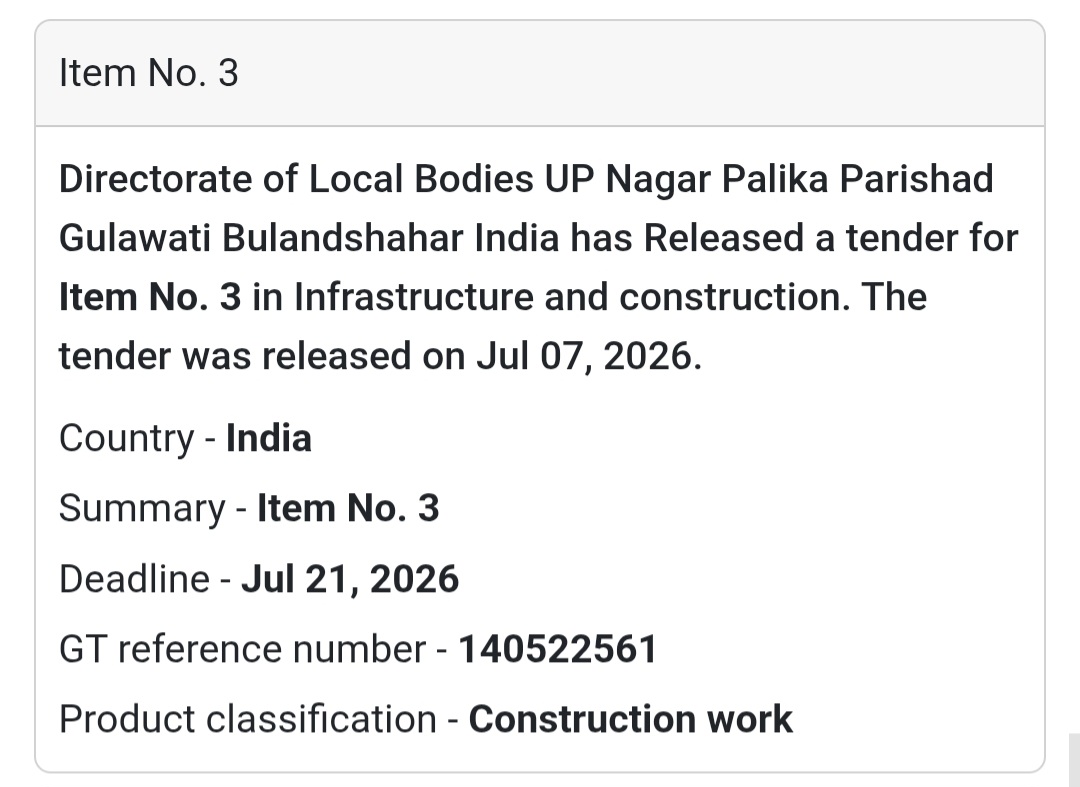 🛣️ Item No. 3 – CC Road & Drain Construction Work (Gulawati, Bulandshahr, Uttar Pradesh)