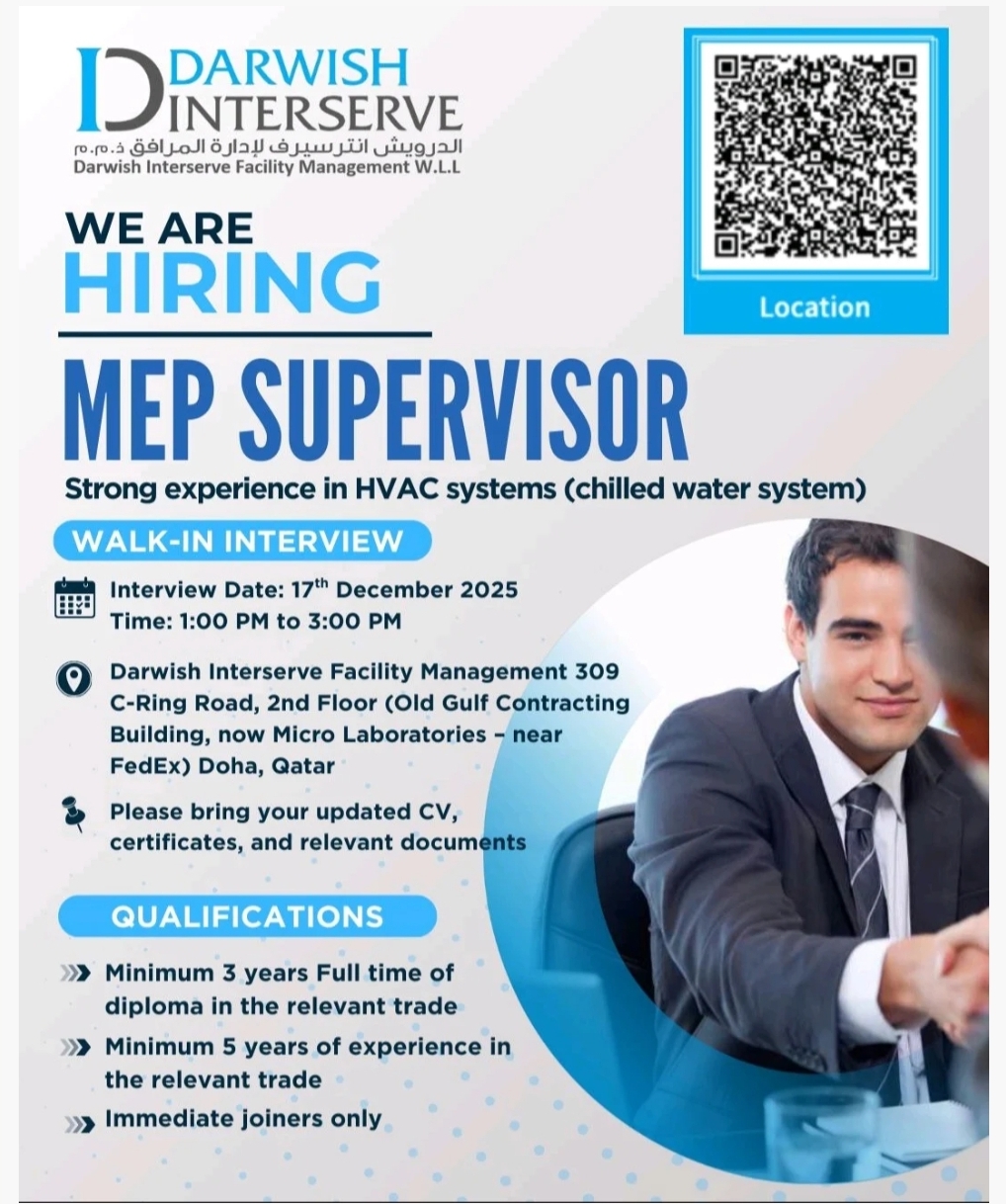 🚨 JOB ALERT – DOHA, QATAR 🇶🇦