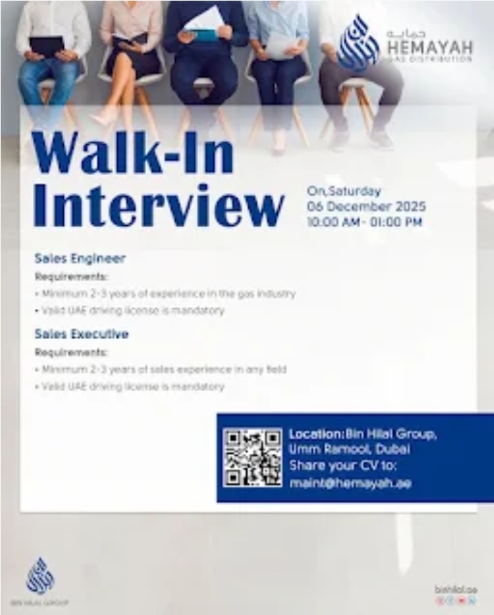 🚨 Job Alert! Walk-In Interviews in Dubai | Sales Engineer & Sales Executive 🚨