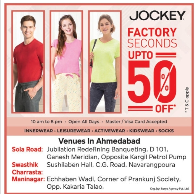 👕 Jockey Factory Seconds Sale – Ahmedabad, Gujarat