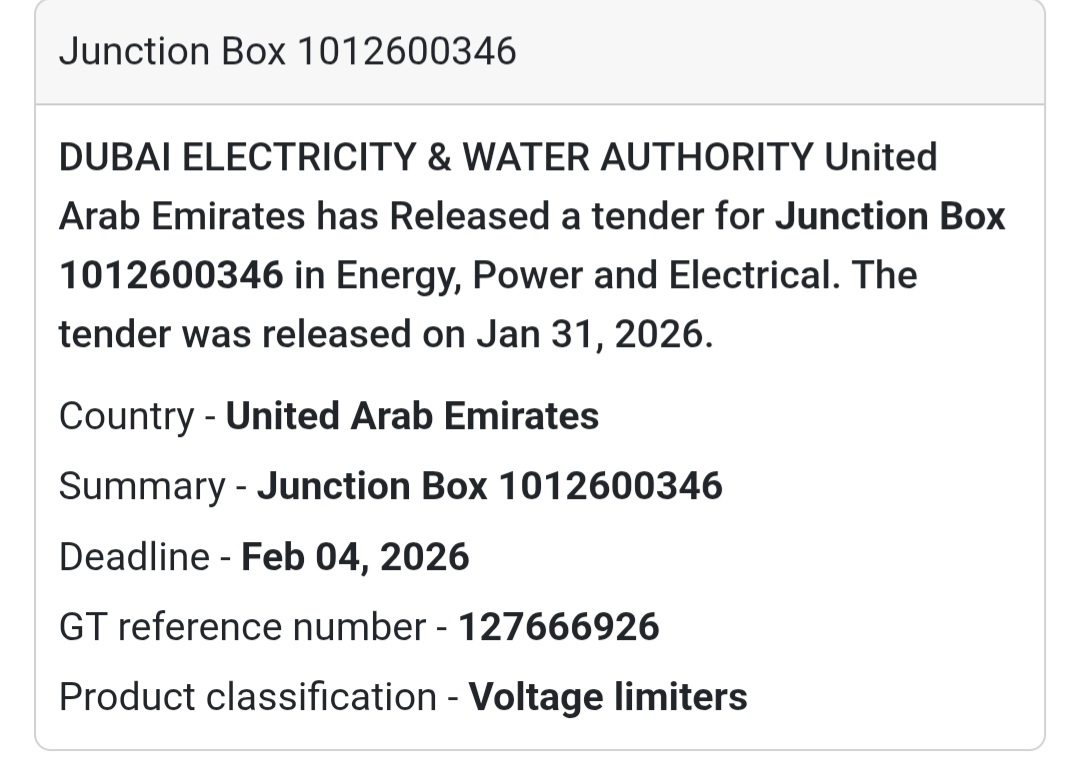 🔌 Junction Box – UAE