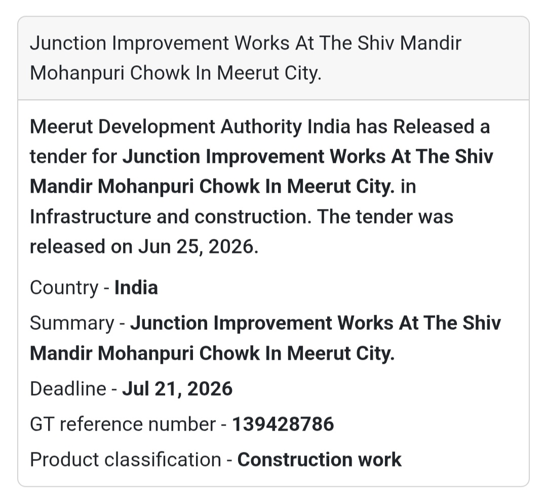 🚦 Junction Improvement Works | Meerut, Uttar Pradesh