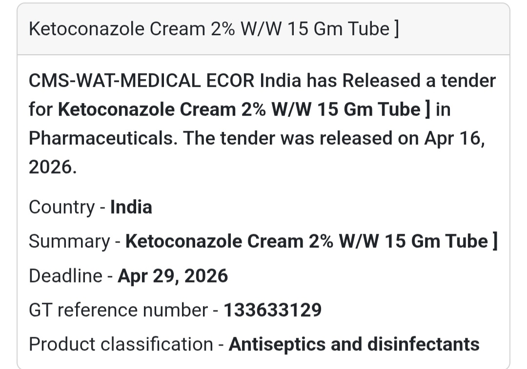 🧴 Ketoconazole Cream Tender