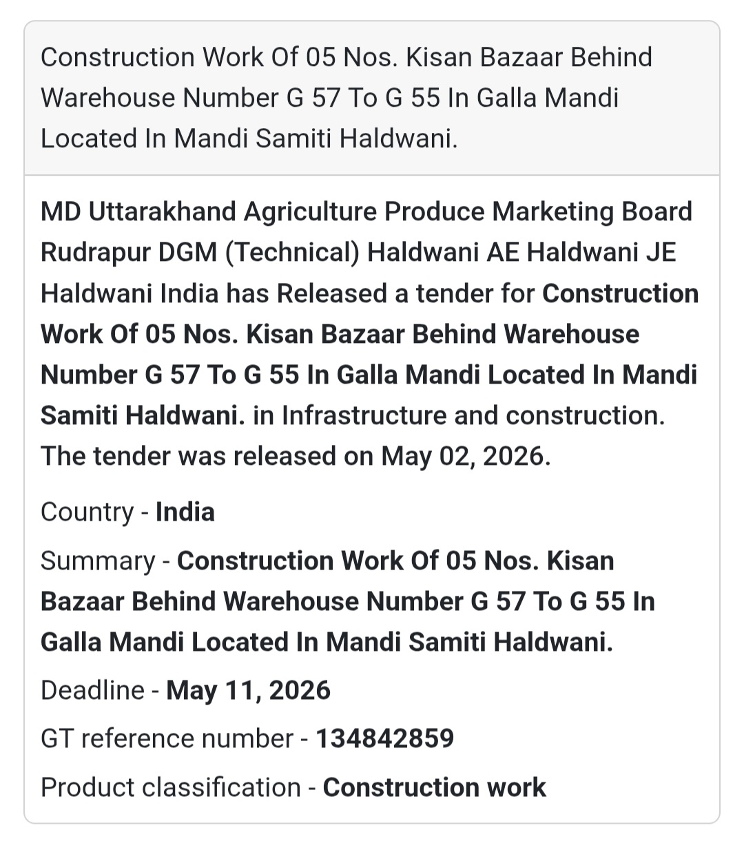 🏬 Kisan Bazaar Construction (Galla Mandi - G57 to G55)