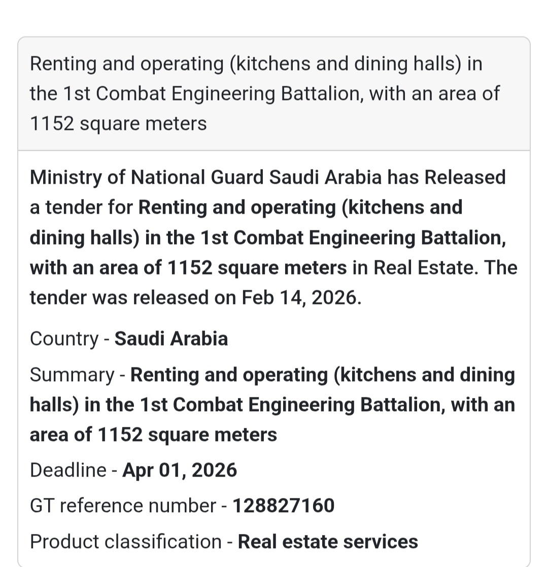 🍽️ Kitchens & Dining Halls – 1st Combat Engineering Battalion – KSA